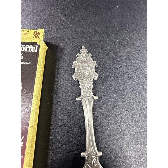 Vintage 1986 SCHLOSS LINDERHOF PEWTER SPOON Anno Domini JARESLOF With Box - Picture 3 of 7